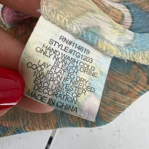 Mushka by Sienna Rose M Sheer Tunic Top Green Blue Paisley Bohemian Festival - Picture 4 of 9